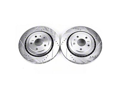 PowerStop Evolution Cross-Drilled and Slotted Rotors; Rear Pair (16-23 Camaro SS)