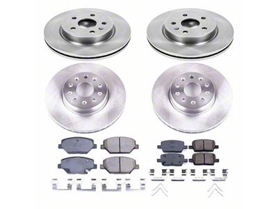 PowerStop OE Replacement Brake Rotor and Pad Kit; Front and Rear (16-23 Camaro LS & LT w/ Single Piston Front Calipers)