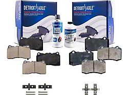 Ceramic Brake Pads with Brake Fluid and Cleaner; Front and Rear (2010 Camaro SS)