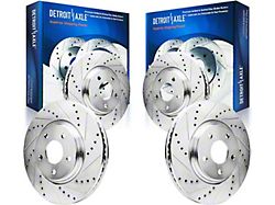 Drilled and Slotted Rotors; Front and Rear (10-15 Camaro LS, LT)