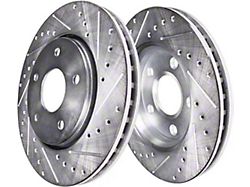 Drilled and Slotted Rotors; Rear Pair (10-15 Camaro SS; 12-23 Camaro ZL1)