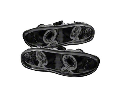 Signature Series LED Halo Projector Headlights; Black Housing; Smoked Lens (98-02 Camaro)