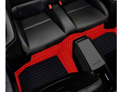 F1 Hybrid Front and Rear Floor Mats; Full Red (16-23 Camaro)