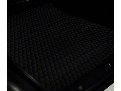 Single Layer Diamond Trunk Mat; Black and Black Stitching (16-23 Camaro)