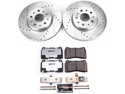 PowerStop Z26 Street Warrior Brake Rotor and Pad Kit; Front (16-23 Camaro LS & LT w/ 4-Piston Front Calipers; 20-23 Camaro LT1)
