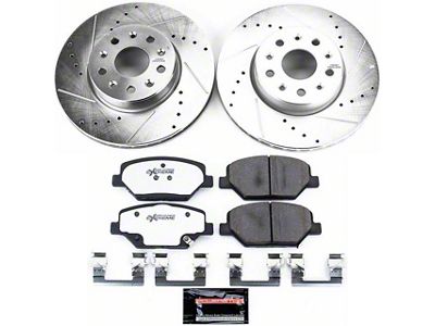 PowerStop Z26 Street Warrior Brake Rotor and Pad Kit; Front (16-23 Camaro LS & LT w/ Single Piston Front Calipers)