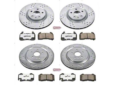 PowerStop Z26 Street Warrior Brake Rotor and Pad Kit; Front and Rear (10-15 Camaro SS)