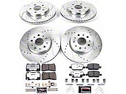 PowerStop Z26 Street Warrior Brake Rotor and Pad Kit; Front and Rear (16-23 Camaro LS & LT w/ 4-Piston Front Calipers; 20-23 Camaro LT1)