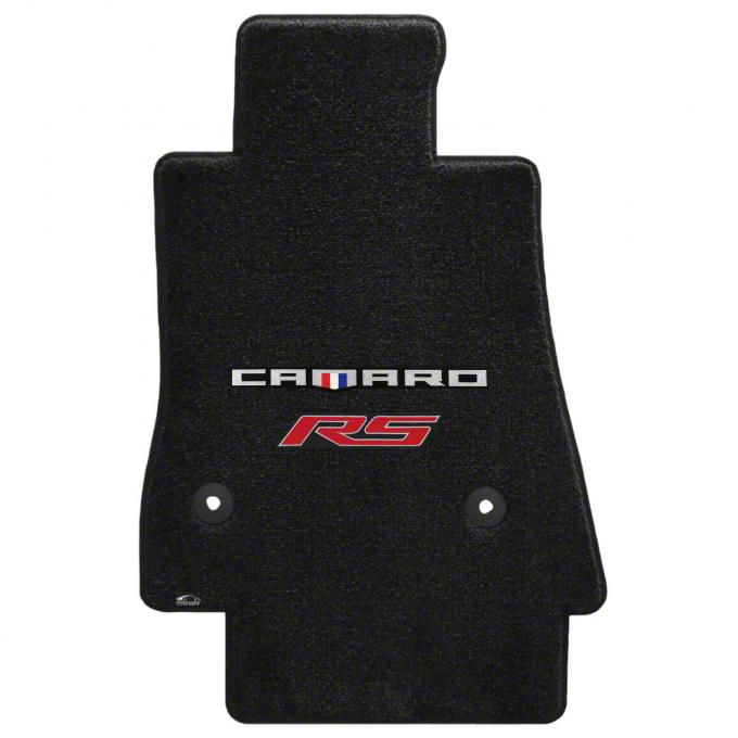 Lloyd Ultimat Front Floor Mats with Camaro and Red RS Logo; Black (16-23 Camaro)