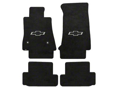 Lloyd Velourtex Front and Rear Floor Mats with Black 3D Bowtie Logo; Black (16-23 Camaro)