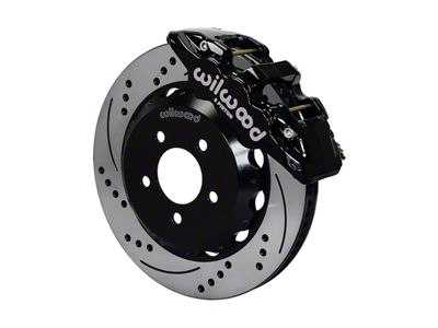 Wilwood AERO6 Front Big Brake Kit with 14.25-Inch Drilled and Slotted Rotors; Black Calipers (10-15 Camaro)