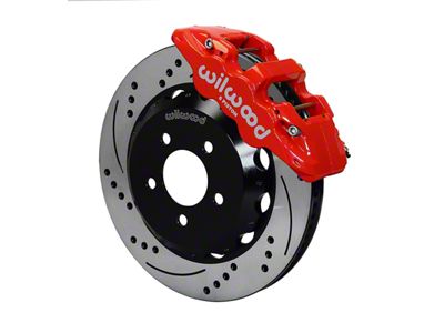 Wilwood AERO6 Front Big Brake Kit with 14.25-Inch Drilled and Slotted Rotors; Red Calipers (10-15 Camaro)