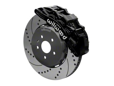 Wilwood SX6R Dynamic Front Big Brake Kit with 15-Inch Drilled and Slotted Rotors; Black Calipers (10-15 Camaro)
