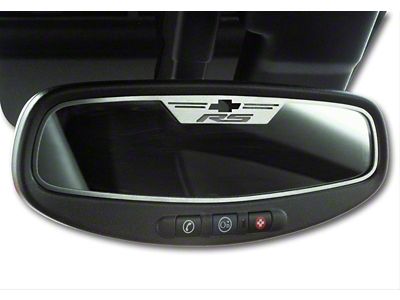 Mirror Trim; Rear View; Satin; RS Style; Oval; With Sensor (10-14 Camaro)