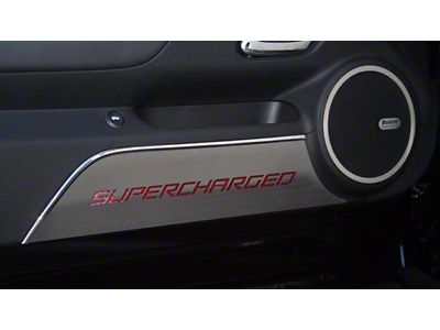 Door Panel Kick Plates with Supercharged Logo (10-15 Camaro)