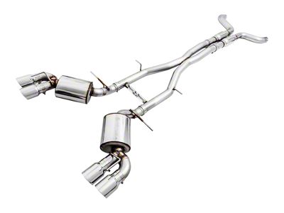 AWE Touring Edition Cat-Back Exhaust with Quad Chrome Silver Tips; Resonated (16-23 6.2L Camaro Coupe w/ NPP Dual Mode Exhaust)