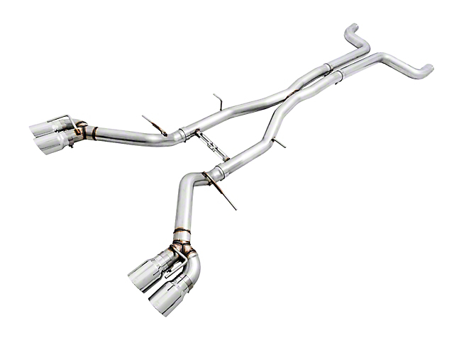 AWE Track Edition Cat-Back Exhaust with Quad Chrome Silver Tips; Non-Resonated (16-23 6.2L Camaro Coupe w/ NPP Dual Mode Exhaust)