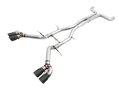 AWE Track Edition Cat-Back Exhaust with Quad Diamond Black Tips; Non-Resonated (16-23 6.2L Camaro Coupe w/ NPP Dual Mode Exhaust)