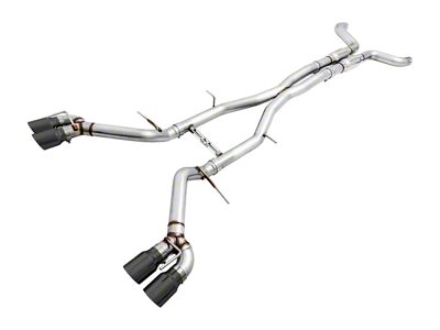 AWE Track Edition Cat-Back Exhaust with Quad Diamond Black Tips; Resonated (16-23 6.2L Camaro Coupe w/ NPP Dual Mode Exhaust)