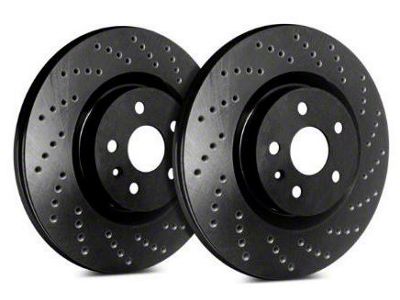 SP Performance Cross-Drilled Rotors with Black Zinc Plating; Front Pair (16-23 Camaro LS & LT w/ 4-Piston Front Calipers; 20-23 Camaro LT1)