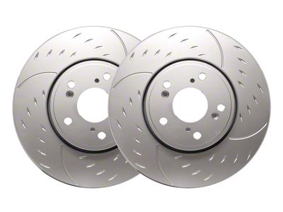 SP Performance Diamond Slot Rotors with Silver Zinc Plating; Rear Pair (16-23 Camaro SS w/ 4-Piston Front Calipers)