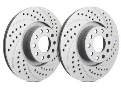 SP Performance Double Drilled and Slotted Rotors with Gray ZRC Coating; Front Pair (10-15 Camaro SS)