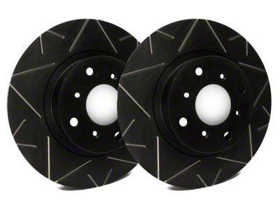 SP Performance Peak Series Slotted Rotors with Black Zinc Plating; Front Pair (10-15 V6 Camaro)