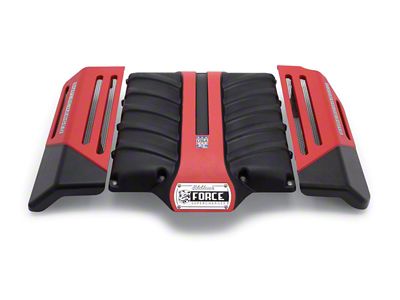 Edelbrock Supercharger Aluminum Coil Covers and Lid; Red/Black (10-15 Camaro SS)