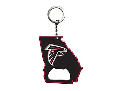 Keychain Bottle Opener with Atlanta Falcons Logo; Red and Black
