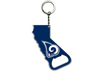 Keychain Bottle Opener with Los Angeles Rams Logo; Blue