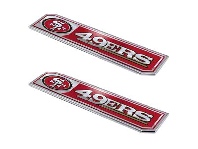 San Francisco 49ers Embossed Emblems; Red (Universal; Some Adaptation May Be Required)