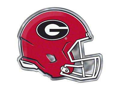 University of Georgia Embossed Helmet Emblem; Red and Black (Universal; Some Adaptation May Be Required)