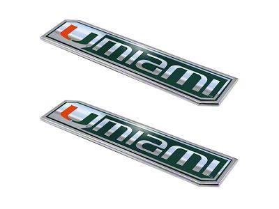University of Miami Embossed Emblems; Green (Universal; Some Adaptation May Be Required)