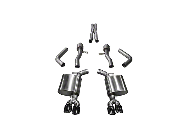 Corsa Performance Sport Cat-Back Exhaust with Twin Black Round Tips (15-23 6.4L HEMI Challenger)
