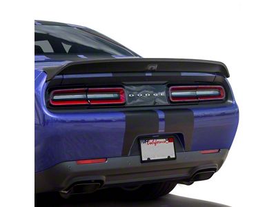 Hellcat Redeye Style Rear Spoiler with Backup Camera Hole; Gloss Black Vinyl (08-23 Challenger)