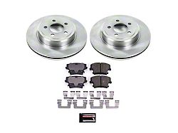 PowerStop OE Replacement Brake Rotor and Pad Kit; Rear (09-23 Challenger GT, R/T, Rallye Redline, SXT & T/A w/ Dual Piston Front Calipers & Vented Rear Rotors; 2011 Challenger SE w/ Dual Piston Front Calipers & Vented Rear Rotors)
