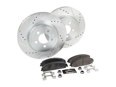 PowerStop Z23 Evolution Sport Brake Rotor and Pad Kit; Front (12-14 Charger Pursuit; 06-23 Charger AWD SE, AWD SXT, Daytona, Daytona R/T, GT & R/T w/ Dual Piston Front Calipers; 11-13 5.7L HEMI Charger SE)