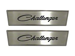 Brushed Door Badge Plate with Classic Challenger Script; Laser Etched (08-14 Challenger)