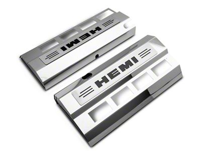 Polished Fuel Rail and Brushed Coil Pack Covers with HEMI Logo (09-23 5.7L HEMI Challenger)