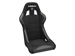 Corbeau Forza Racing Seats with Double Locking Seat Brackets; Black Suede (79-93 Mustang)