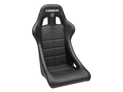 Corbeau Forza Racing Seats with Double Locking Seat Brackets; Black Vinyl (16-23 Camaro)