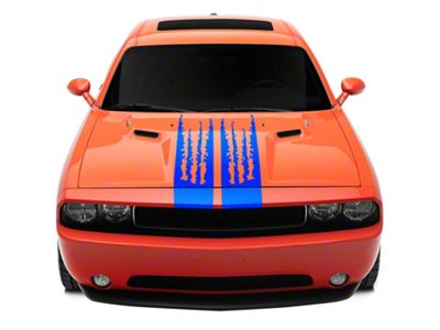 SEC10 Shredded Full Length Stripes; Blue (08-23 Challenger)