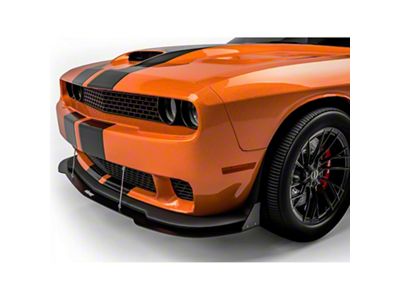 Demon Style Front Bumper Lip and Chin Splitter; Gloss Black Vinyl (15-23 Challenger, Excluding Widebody)