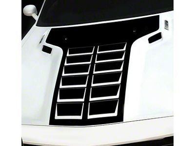 Hood 12-Pack Style T-Stripes; Gloss Black (15-18 Challenger)