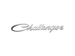 Challenger Script Style Side Fender Emblems; Brushed (08-23 Challenger)
