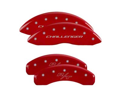 MGP Red Caliper Covers with Vintage Style R/T Logo; Front and Rear (06-14 Charger SRT8; 2016 Charger SRT 392)