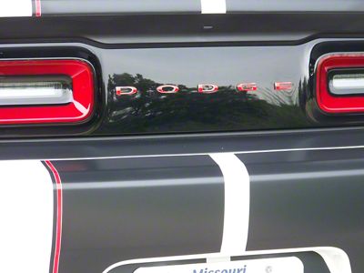 DODGE Trunk Lettering Emblem Overlay Decal; Red (15-23 Challenger)