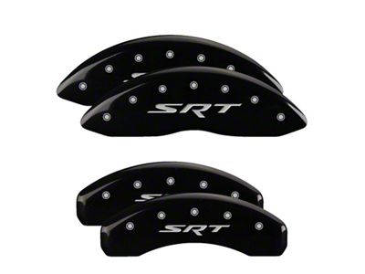 MGP Black Caliper Covers with SRT Logo; Front and Rear (06-14 Charger SRT8; 2016 Charger SRT 392)