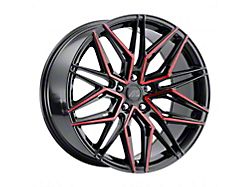 MACH Forged MF.6 Glossy Black with Red Face Wheel; 20x8.5 (06-10 RWD Charger)