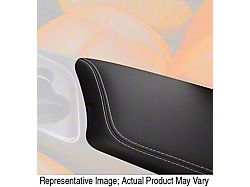 Black Leather Armrest Cover; Red Stitching (15-23 Challenger)